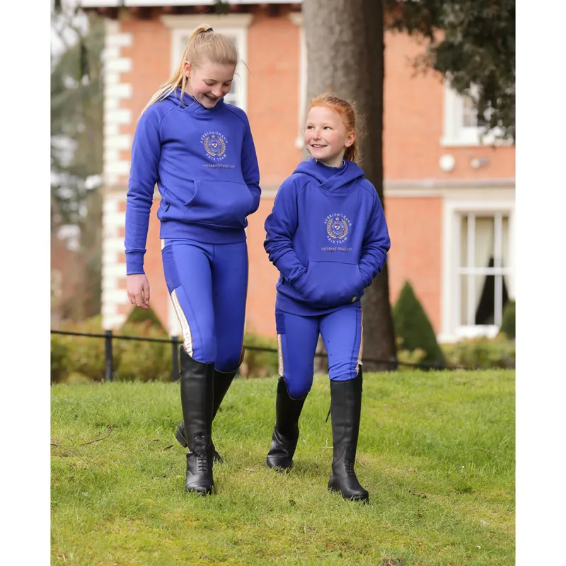 Aubrion Young Rider Team Shield Riding Tights - Blue-3